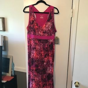 Maxi dress with sports bra inlay